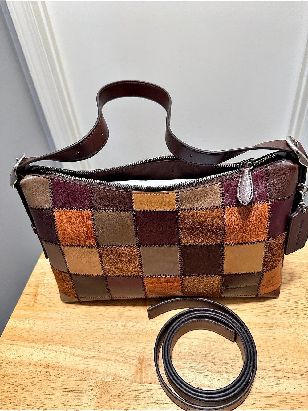 Coach Coachtopia Alter/Ego Slouchy Shoulder Bag Brown & Orange Shoulder Bag Like